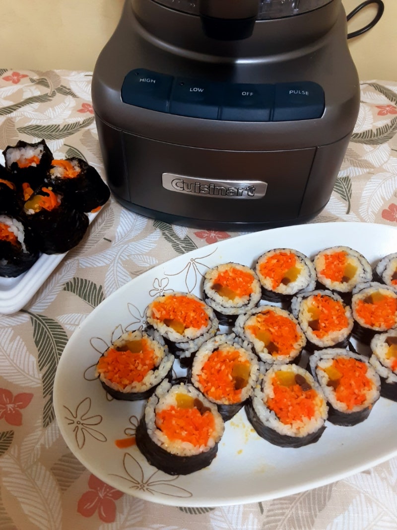 마늘당근김밥 만들기 쿠진아트 푸드 프로세서 후기