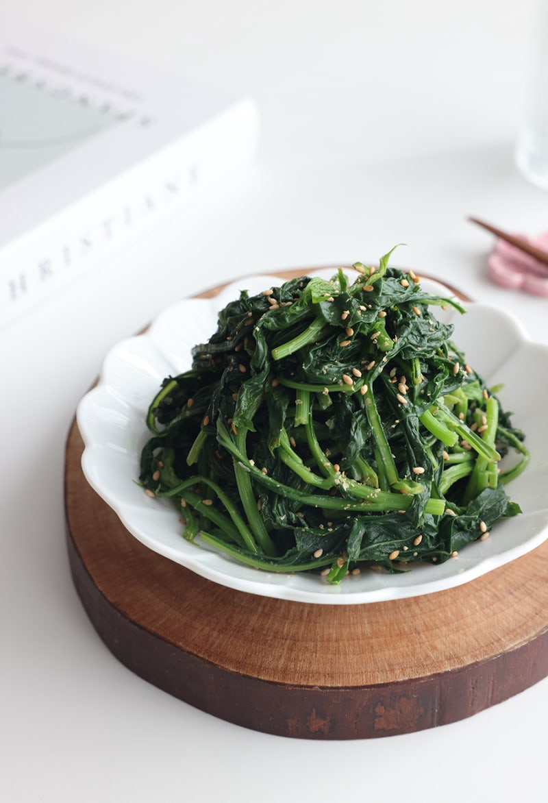 가지런히 잘라서 기본양념으로 익혀먹는 취나물양념 만드는법! 4