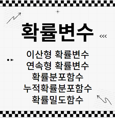  확률변수 이산형 확률변수 확률분포함수 누적확률분포함수 연속형확률변수 확률밀도함수