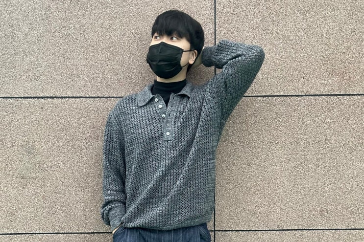  [남자OOTD] (르마드) 스카시 투톤 반오픈 단추 카라 니트/(깡스타일리스트 X 플랙) 스티즈 K46 로우/ (그라퍼리즈) 아케이드 슈즈 - 후기