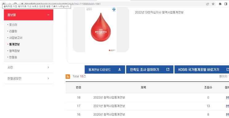 2021년, 2022년 혈액사업통계연보를 보고 포스팅합니다.(대한적십자사 혈액관리본부)