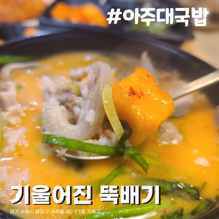 [수원/우만동] 밥 무한리필, 혼밥하기 좋은 아주대학교 국밥 맛집 기울어진 뚝배기.