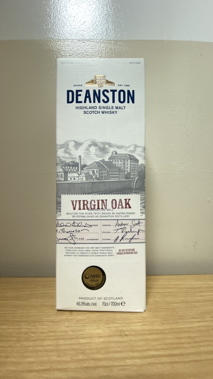  (싱글몰트) 딘스톤 버진오크 deanston virgin oak 시음기