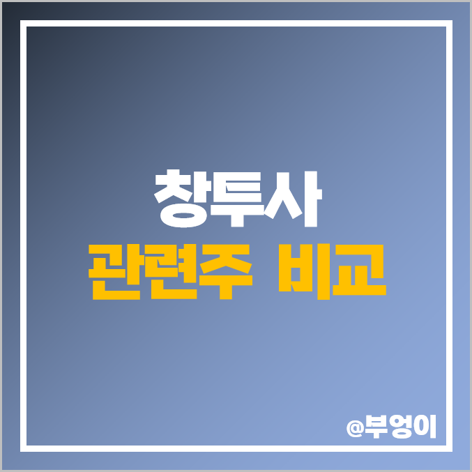 국내 스타트업 투자 창투사 관련주 비교 : 스틱 SBI 에이티넘 LB TS DSC SV 인베스트먼트 우리기술투자 아주IB투자 큐캐피탈 주식 주가 PER PBR 배당금 시가총액 순위