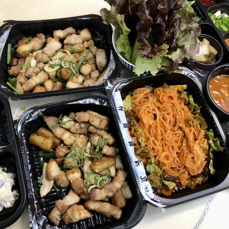  송도 삼겹살 배달 맛집 쫄면주는삼겹본능 놀부 존맛탱