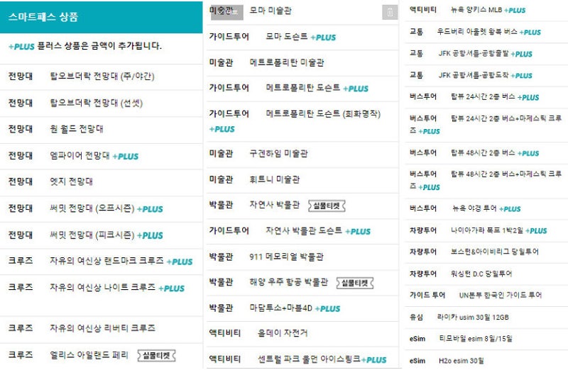 집에서 뉴욕 여행 일정 Trip Smart Pass 뉴욕 독립적인 여행 비용 절약 팁