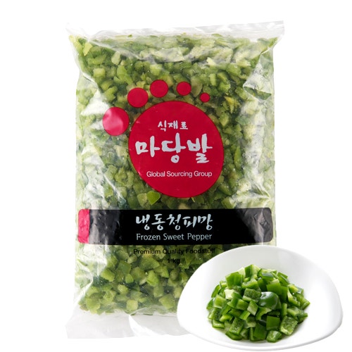  마당발 냉동 청피망 다이스 (1kg x 10개입) 볶음 야채 샐러드 업소용 식자재