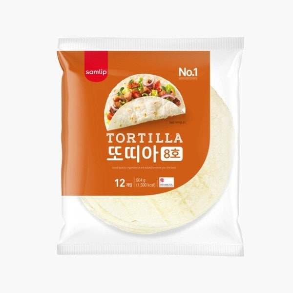  삼립 냉동 밀 또띠아 8호 (504g x 20개입) 또르띠아 스낵랩 타코 부리또