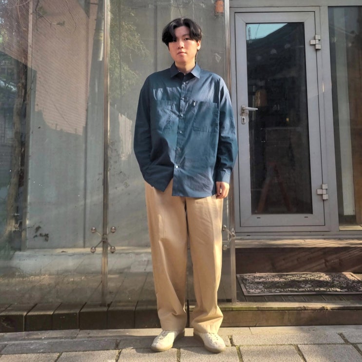  노드 아카이브 레이지 빅 셔츠 틸 그린 리뷰 남자 셔츠 추천 코디