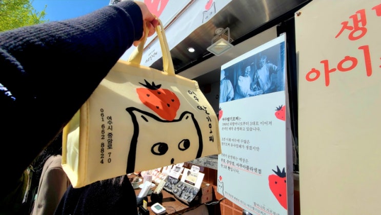  여수여행 이순신광장에 위치한 3대째 이어온 여수딸기모찌본점