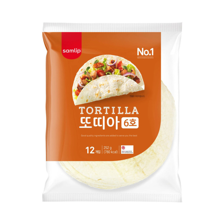  삼립 냉동 밀 또띠아 6호 (252g x 20개입) 또르띠아 스낵랩 타코 부리또