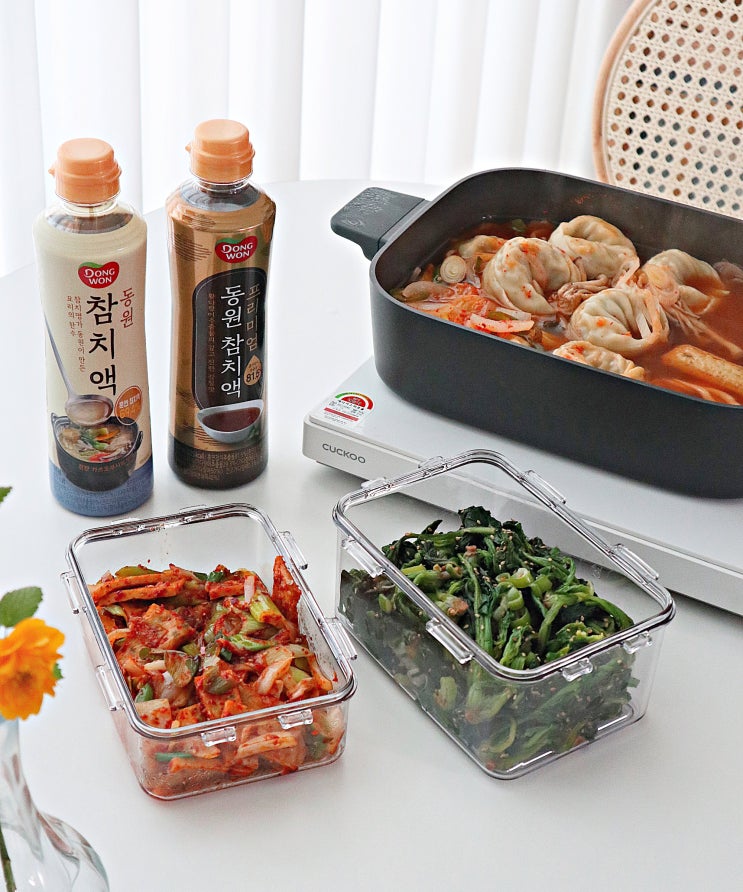  감칠맛 더해주는 요리치트키! 동원 참치액 활용레시피 어묵볶음, 김치만두전골