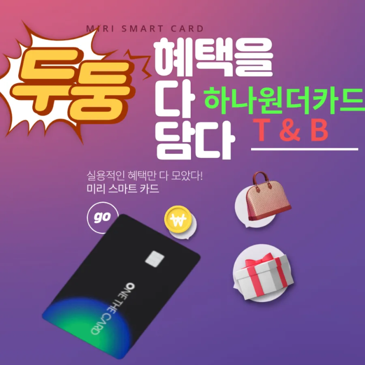  SKT 무이자 제휴카드 (하나ONE THE카드 T&B) 파헤치기