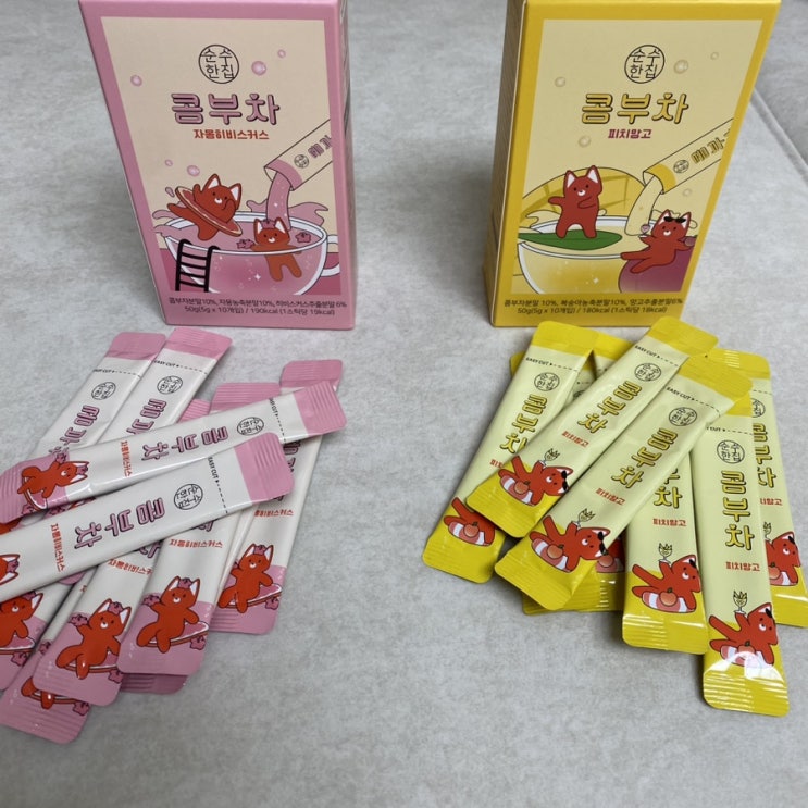  [제품 리뷰] 순수한집 콤부차 자몽히비스커스/피치망고  탄산 가득!!