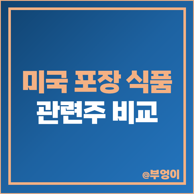 미국 포장 식품 관련주 비교 : 필수소비재 주식 주가 PER PBR 배당금 시가총액 목표가 순위 미국 포장 식품 관련주 비교 : 필수소비재 주식 주가 PER PBR 배당금 시가총액 목표가 순위