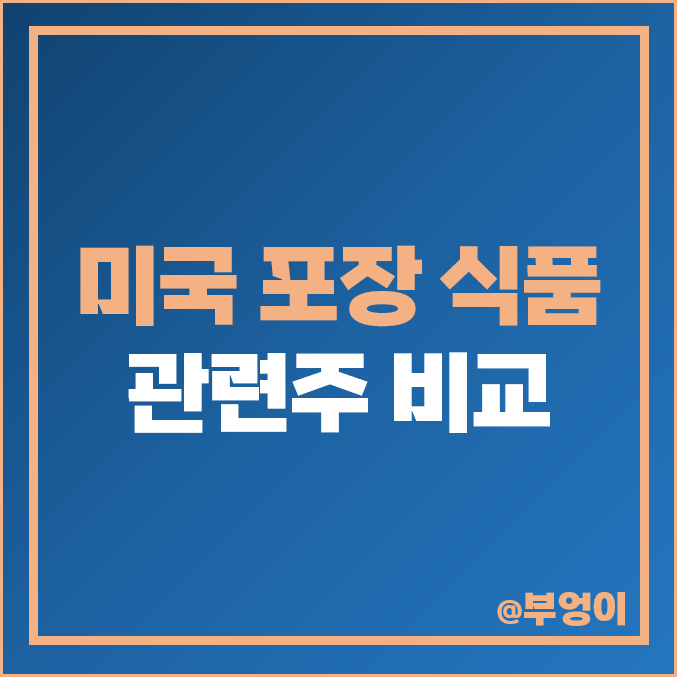 미국 포장 식품 관련주 비교 : 필수소비재 주식 주가 PER PBR 배당금 시가총액 목표가 순위