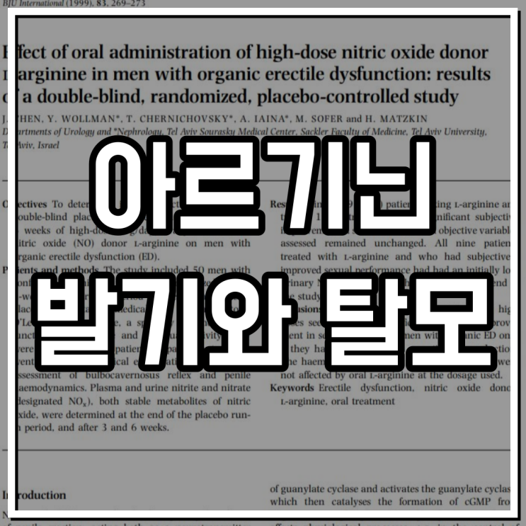  아르기닌 발기 탈모 그 이야기