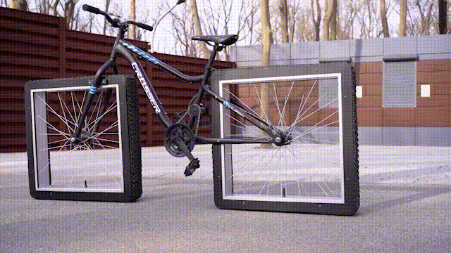 이거 쌉가능? 사각형 바퀴 자전거 만화 같은 상상을 현실로 만든 엉뚱한 디자인