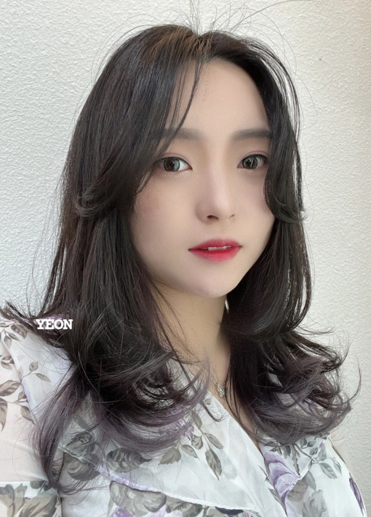  송파헬리오시티석촌 미용실  여자 레이어드컷 애쉬퍼플 애쉬 바이올렛 시크릿투톤 염색 연디자이너 연쌤