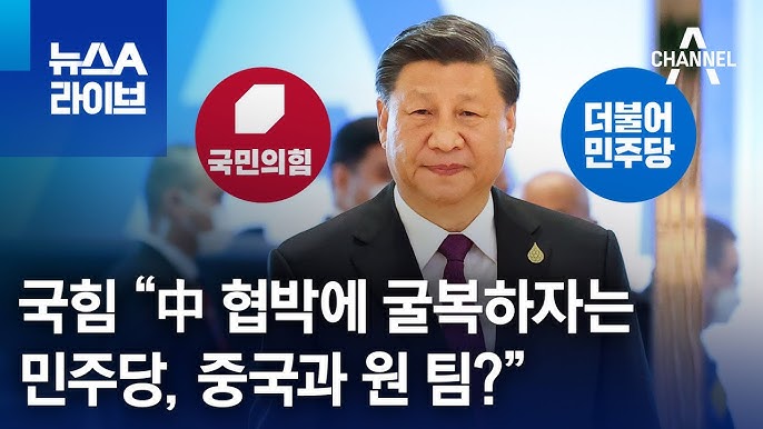 국힘 “中 협박에 굴복하자는 민주당, 중국과 원 팀?”