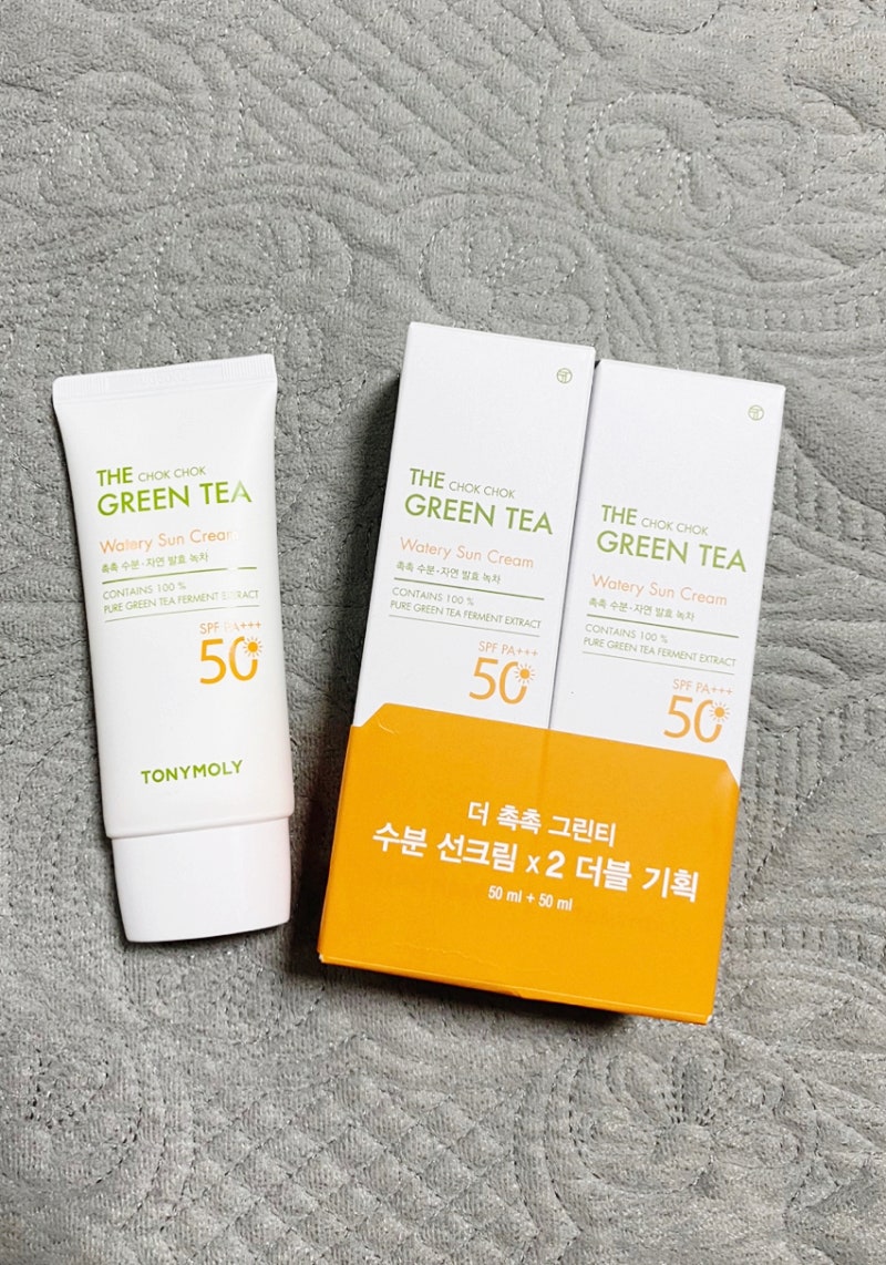 [토니모리] 더 촉촉 그린티 수분선크림 - 수분 머금은 선크림으로 피부수분은 지키면서 선케....