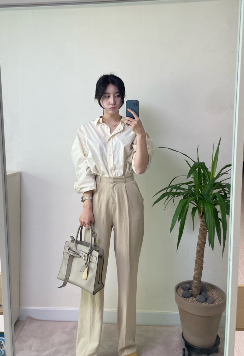 베이지 슬랙스 코디 여성데일리룩 8가지모음