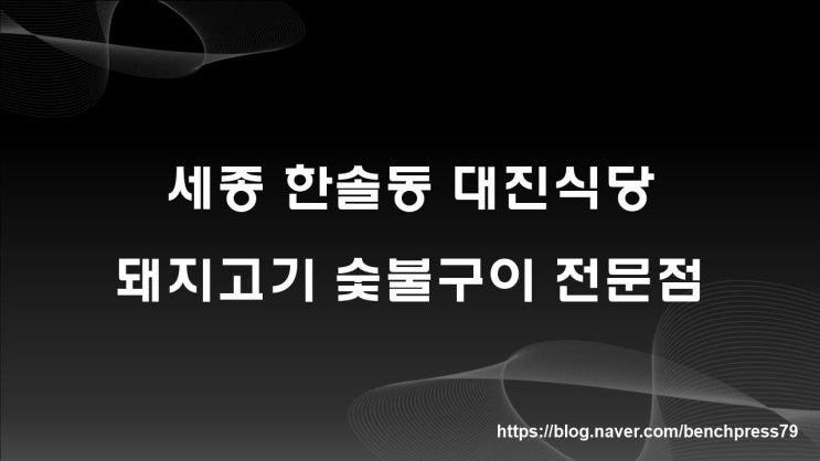  숯불구이 전문점, 세종 한솔동 대진식당