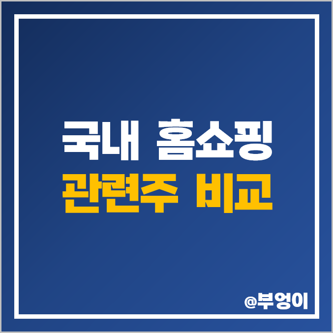 국내 홈쇼핑 관련주 비교 : 현대홈쇼핑 태광산업 롯데쇼핑 GS리테일 CJ ENM 주식 주가 PER PBR 배당금 시가총액 순위