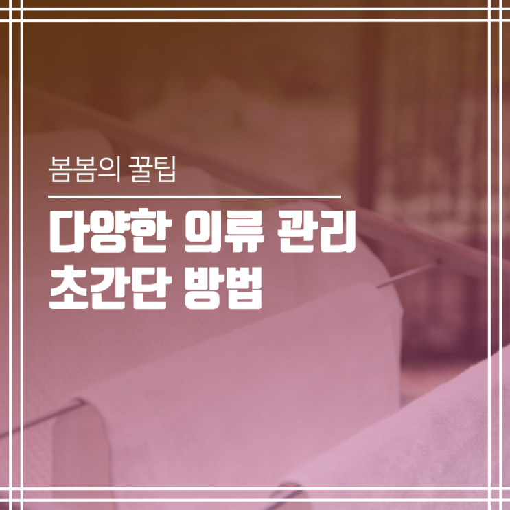  완전 간단한 의류 관리 꿀팁