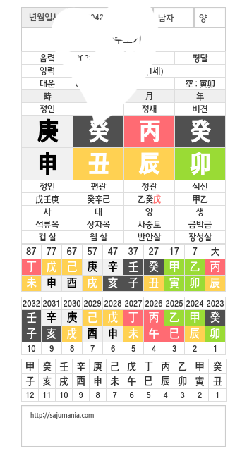 사주명식만 보고 생년월일시 추측하는방법 (#0) 사주명식만 보고 생년월일시 추측하는방법 (#0)