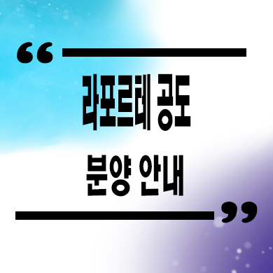  라포르테 공도 미분양아파트 안성 선착순 동호지정 줍줍 타입별 분양가 문의