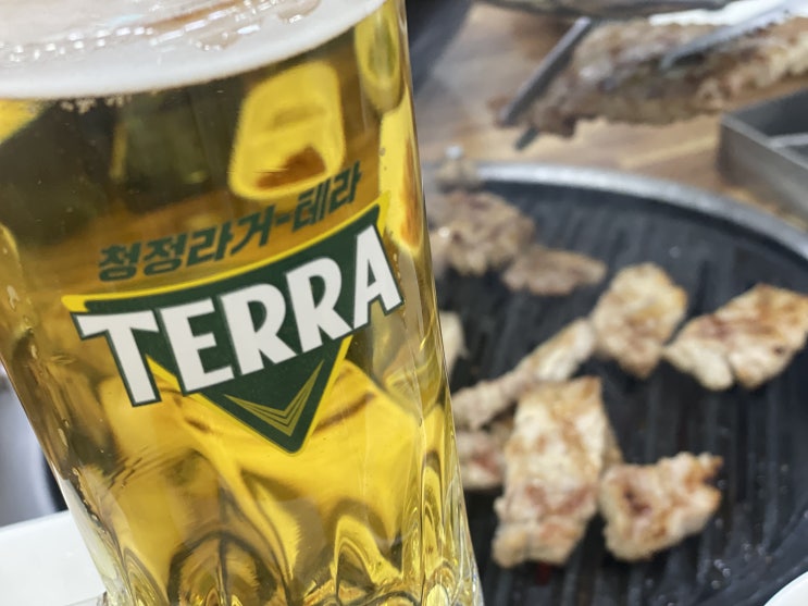  전주 송천동 고기 맛집 신선한 고기를 생맥주와 맛 볼 수 있었던 지평선 한돈