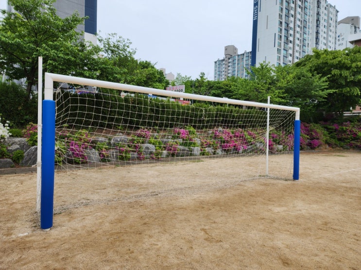  [날개스포츠] 수원청명중학교 축구골대보호대 설치, 골대안전보호대 설치 작업