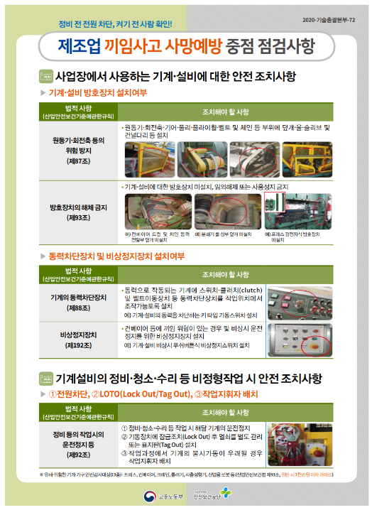 고용노동부, 4월 26일 전국의 ‘끼임 사고’ 위험 업종 집중점검 고용노동부, 4월 26일 전국의 ‘끼임 사고’ 위험 업종 집중점검