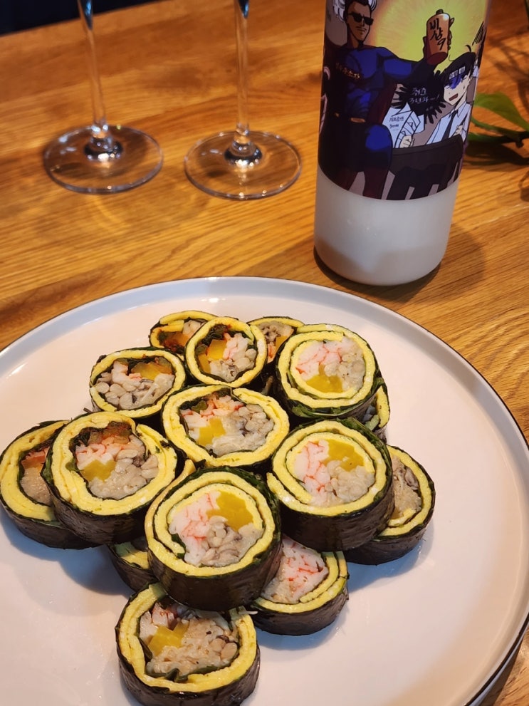  찐 막걸리 "성수주조장막걸리" 막걸리 안주_집김밥 밥없는김밥 노브랜드 짜장라면