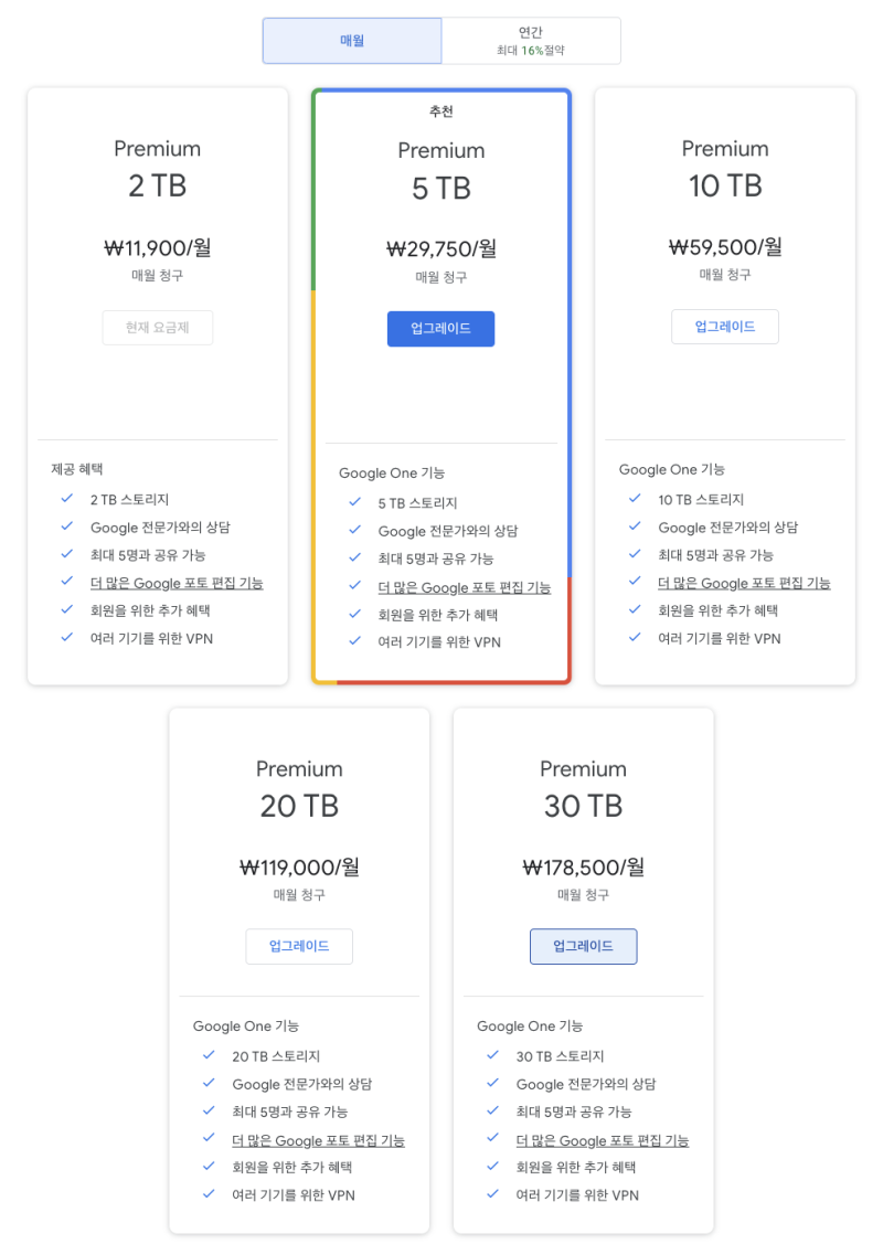 구글드라이브 가격 및 용량 종류 2TB 롱텀 후기 : 네이버 블로그