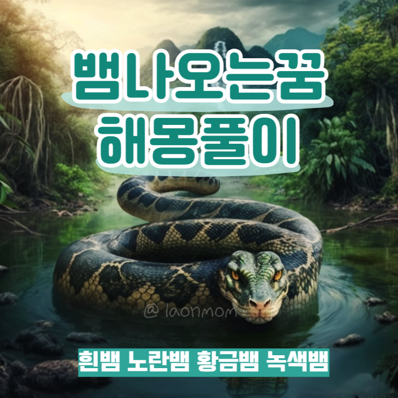 뱀나오는꿈 해몽 흰뱀 황금색 노란색 갈색 검은색 녹색 초록색 뱀꿈해몽 풀이