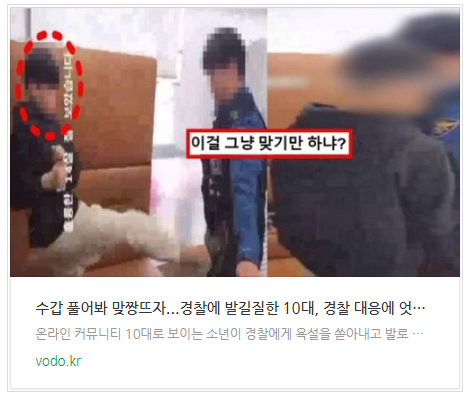 [저녁뉴스] [영상] "맞짱 뜨자고" 수갑차고 경찰에 발길질하는 10대