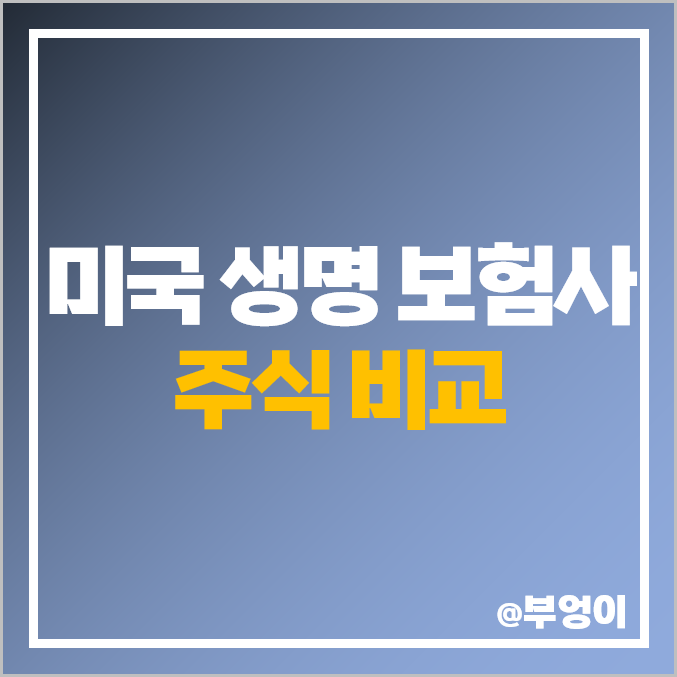 미국 생명 보험 관련주 비교 : MET AFL PRU 주식 주가 PER PBR 배당금 목표가 수익률 시가총액 등 보험주 순위 미국 생명 보험 관련주 비교 : MET AFL PRU 주식 주가 PER PBR 배당금 목표가 수익률 시가총액 등 보험주 순위