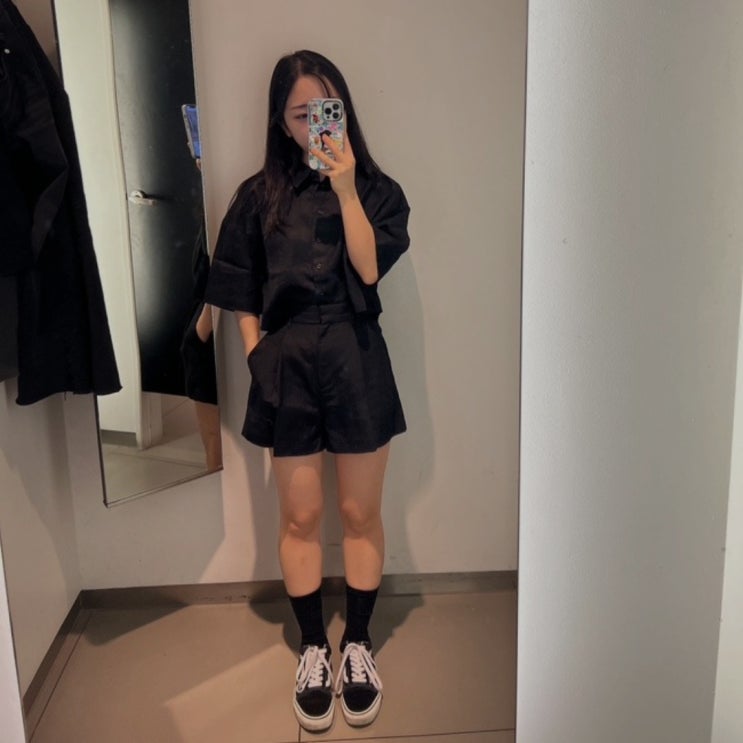H&M 오버사이즈 린넨 반팔 셔츠ㅣ올 여름 셋업으로 준비해 볼까? 키작녀 코디 린넨 소재 H&M 오버사이즈 린넨 반팔 셔츠ㅣ올 여름 셋업으로 준비해 볼까? 키작녀 코디 린넨 소재