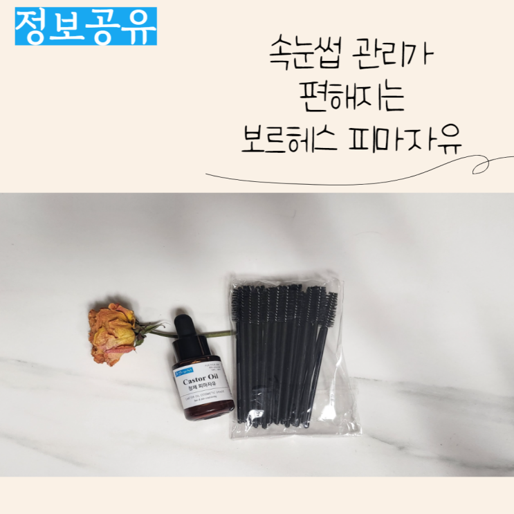  속눈썹 관리, 보르헤스 피마자유로 해요:)