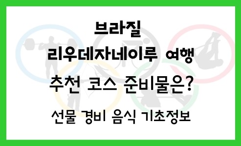  브라질 리우데자네이루 여행 코스 일정 선물 준비물 경비 음식 기초정보