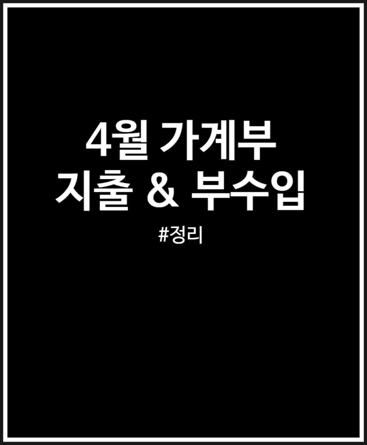  23년 4월 가계부 : 20대 직장인 부수입 및 한 달 지출액
