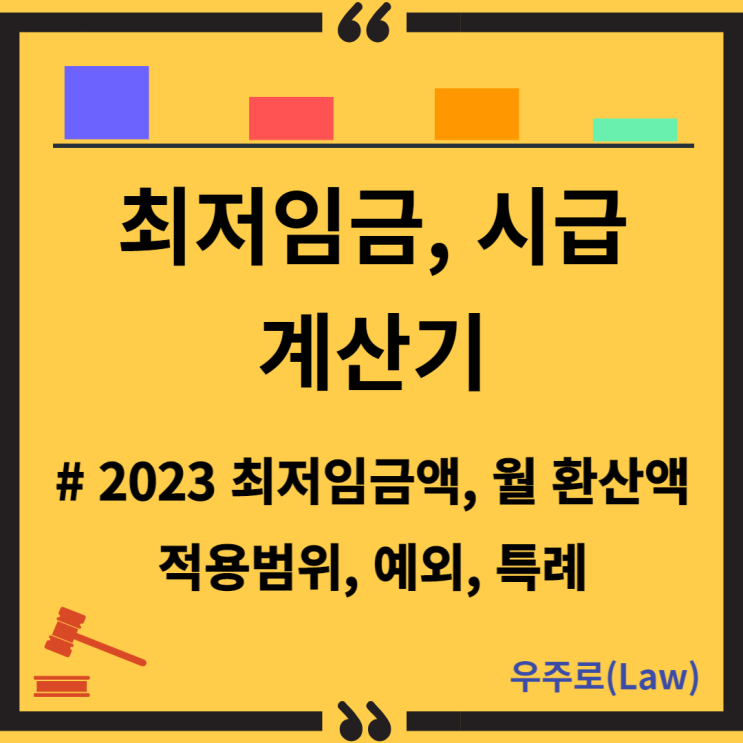  2023년 최저임금 총정리(과태료, 시급 계산기, 월 환산액, 적용범위, 예외, 특례, 미지급분 효력)
