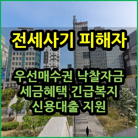  전세사기 피해자 우선매수권 낙찰자금 세금혜택 긴급복지 신용대출 지원