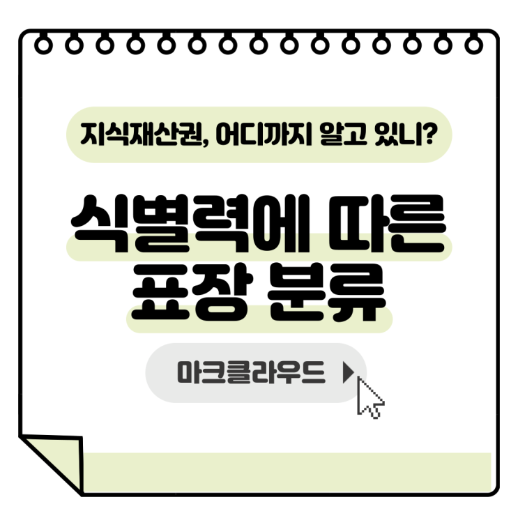  지식재산권 식별력에 따른 표장 분류 요약정리