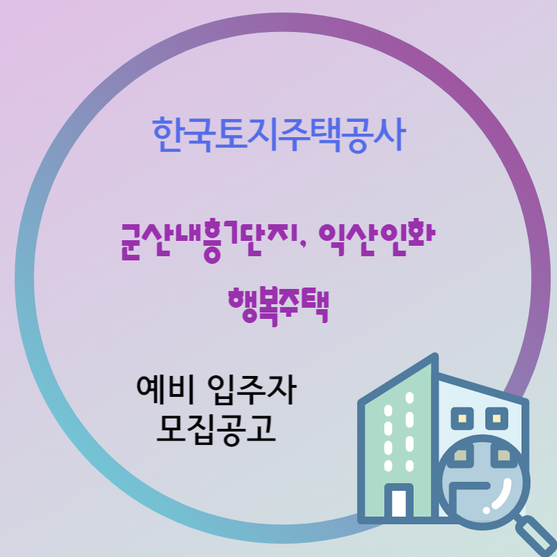 군산내흥7단지, 익산인화 행복주택 예비입주자 모집