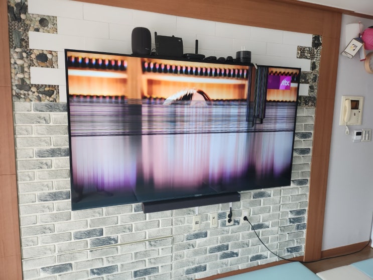  양주티비수리,75인치LGTV 파손으로인한 심각한 줄/대형TV현장수리가능