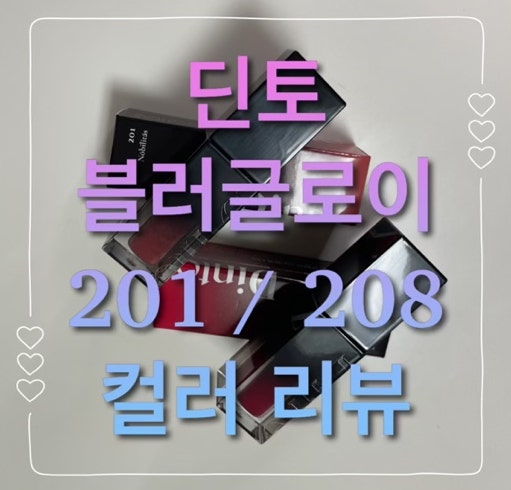  딘토Dinto 블러글로이 립 틴트 내돈내산 201 / 208 컬러 리뷰 봄웜 라이트 / 봄 브라이트 추천