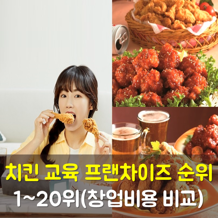 치킨 프랜차이즈 순위 1~20위, 정보공개서 창업비용 비교